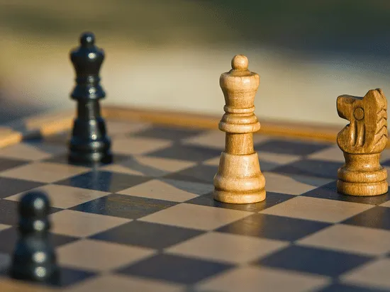 Indoor chess game at hotel in Nainital